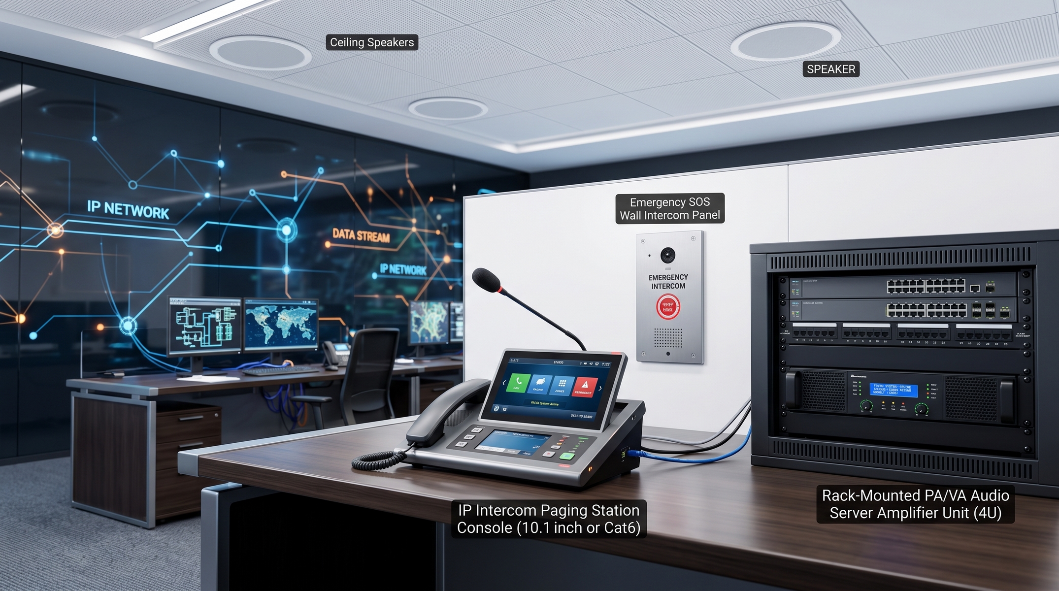 Integrated PA/VA & Intercom System