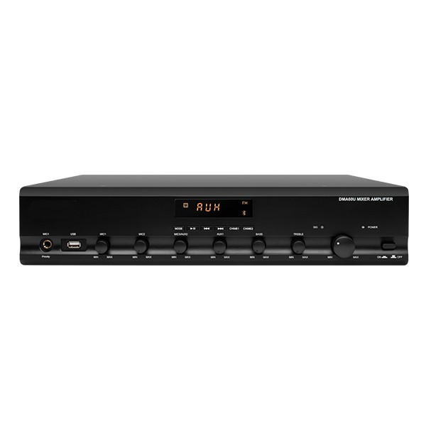 DMA60U 60W Digital Mixer Amplifier with USB /Bluetooth /FM/Chime/Siren/4 Mic(Wit...