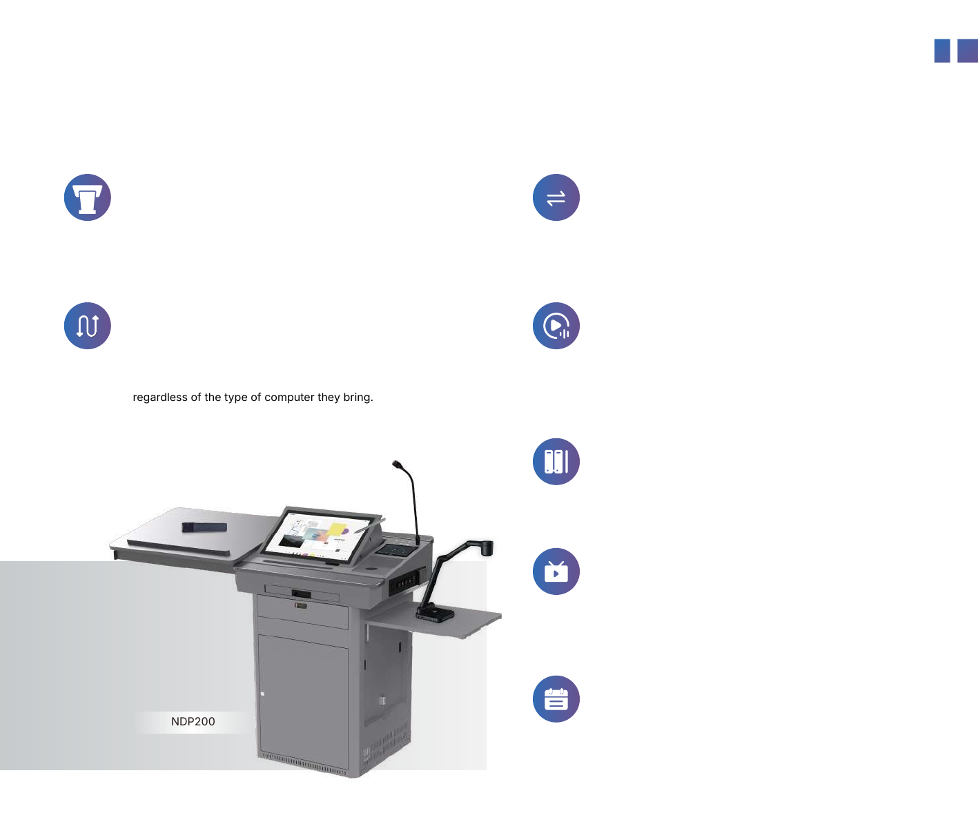 Q-NEX Networked Digital Podium NDP200